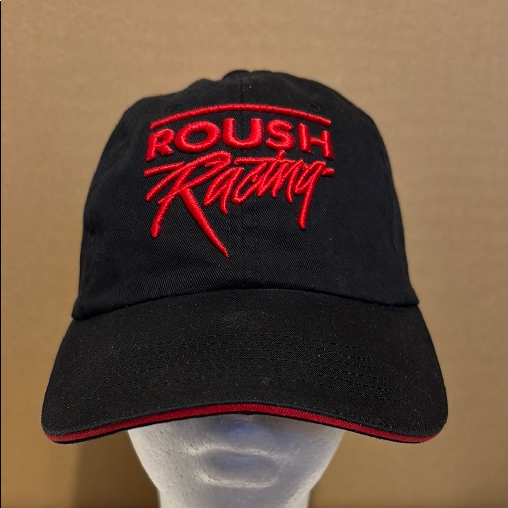 Roush Racing Black baseball hat Cap with Red Embroidery OS Velcro